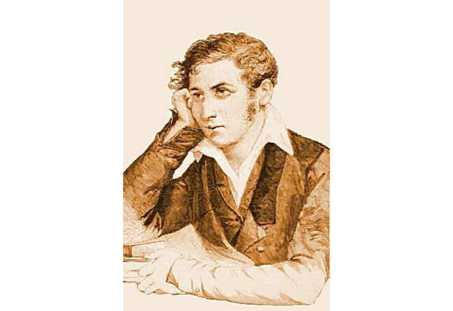 Ritratto giovanile di Carlo Cattaneo, 1887. Xilografia di Edoardo Matania, ridotta e rielaborata.