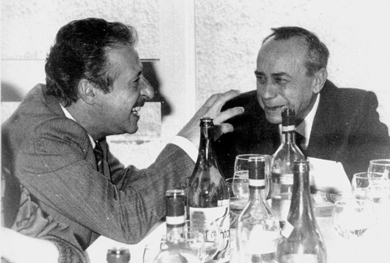 Leonardo Sciascia con Paolo Borsellino, 25 gennaio 1988.