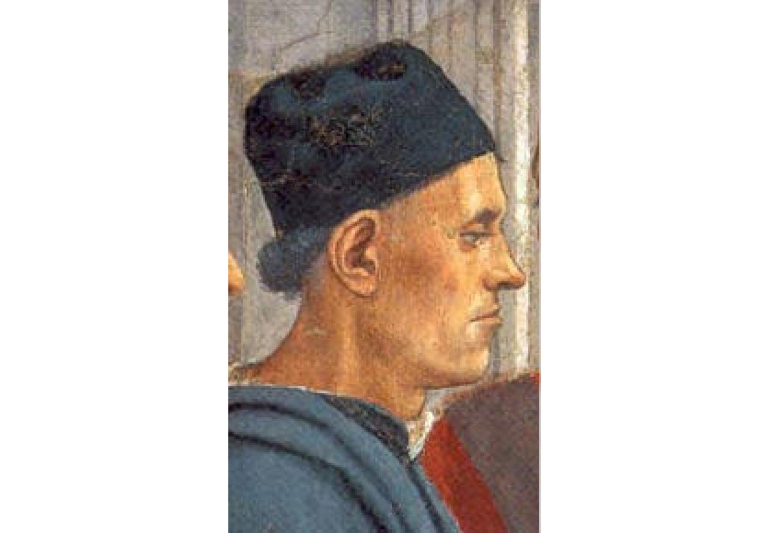 Luigi Pulci, dettaglio da un affresco di Filippino Lippi nella Cappella Brancacci a Firenze.